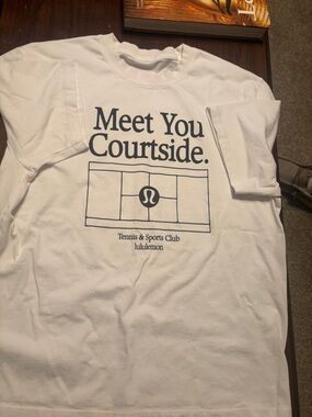 lululemon athletica White Graphic 'Meet You Courtside' Short Sleeve Tee